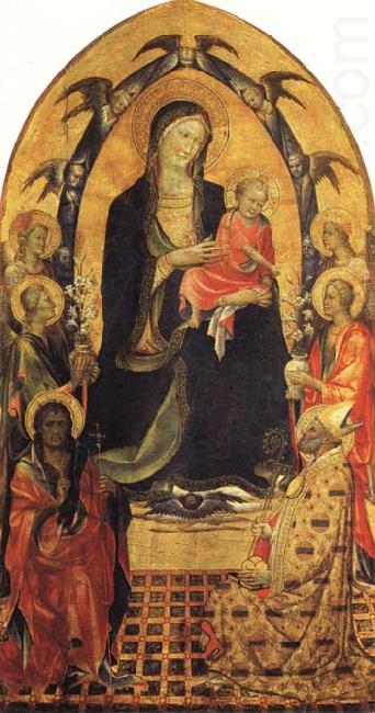 Gherardo Starnina Madonna and Child with SS.John the Baptist and Nicholas and Four Angels china oil painting image